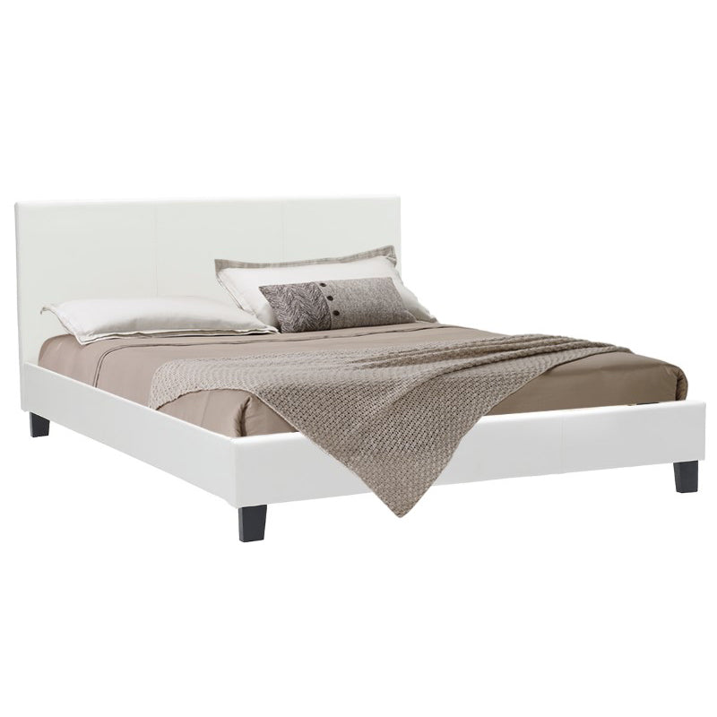 Κρεβάτι Nevil  150x200 PU χρώμα λευκό ματ - Pakobazaar
