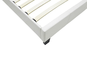 Κρεβάτι Nevil  100x200 PU χρώμα λευκό ματ - Pakobazaar