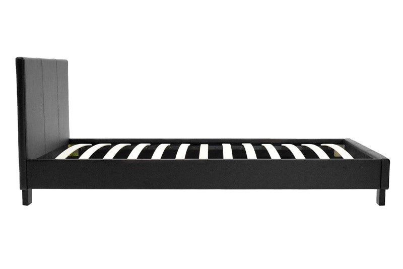Κρεβάτι Nevil  100x200 PU χρώμα μαύρο ματ