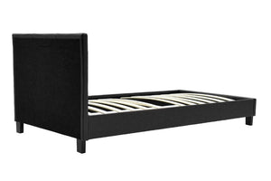 Κρεβάτι Nevil  100x200 PU χρώμα μαύρο ματ - Pakobazaar