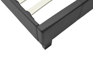 Κρεβάτι Nevil  100x200 PU χρώμα μαύρο ματ - Pakobazaar