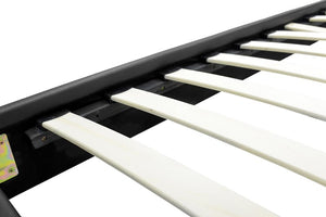 Κρεβάτι Nevil  100x200 PU χρώμα μαύρο ματ - Pakobazaar