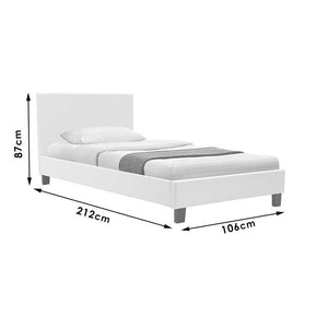 Κρεβάτι Nevil  100x200 PU χρώμα μαύρο ματ - Pakobazaar