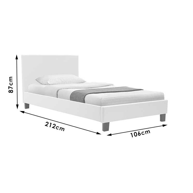 Κρεβάτι Nevil  100x200 PU χρώμα μαύρο ματ - Pakobazaar