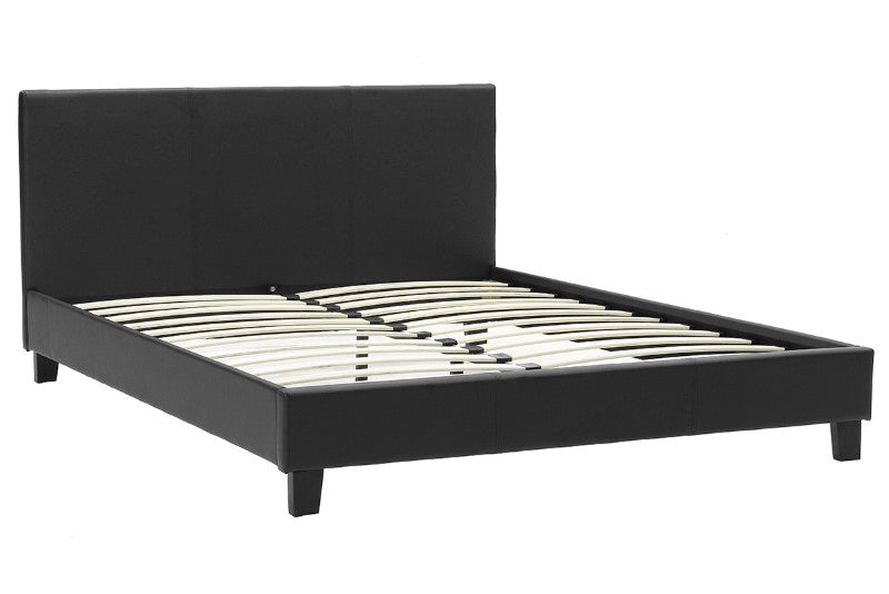 Κρεβάτι Nevil  150x200 PU χρώμα μαύρο ματ - Pakobazaar