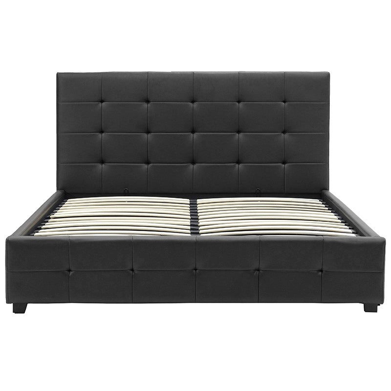 Κρεβάτι Roi  160x200 PU μαύρο ματ + αποθηκευτικό χώρο - Pakobazaar