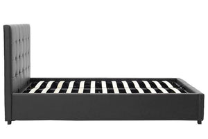 Κρεβάτι Roi  160x200 PU μαύρο ματ + αποθηκευτικό χώρο - Pakobazaar