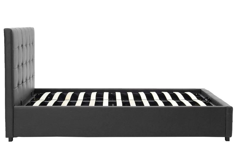 Κρεβάτι Roi  160x200 PU μαύρο ματ + αποθηκευτικό χώρο - Pakobazaar