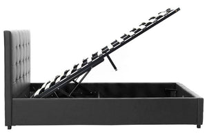 Κρεβάτι Roi  160x200 PU μαύρο ματ + αποθηκευτικό χώρο - Pakobazaar