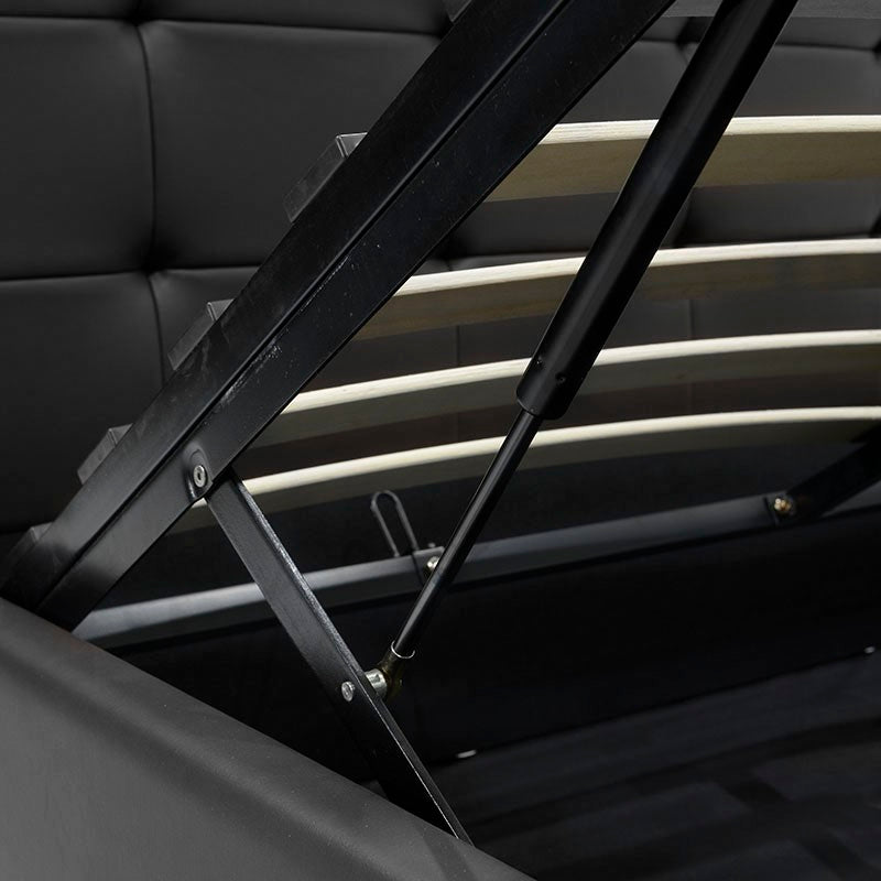 Κρεβάτι Roi  160x200 PU μαύρο ματ + αποθηκευτικό χώρο