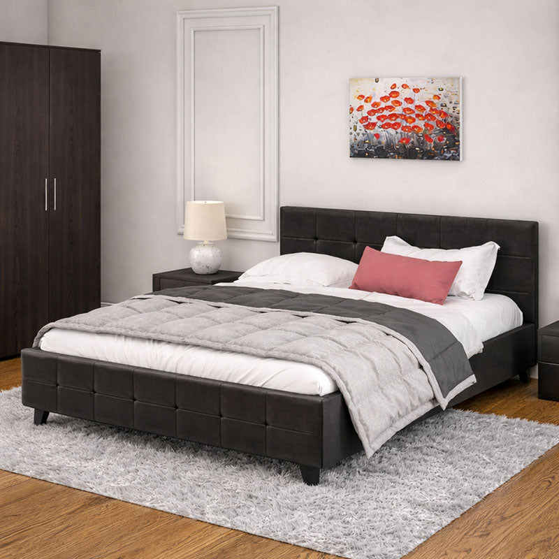 Κρεβάτι Roi  160x200 PU μαύρο ματ + αποθηκευτικό χώρο - Pakobazaar