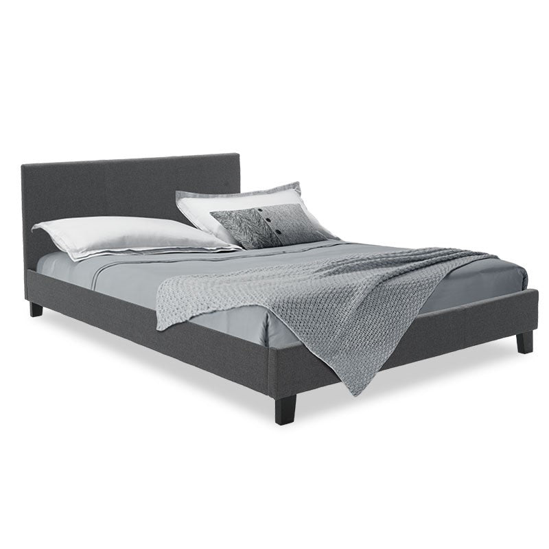 Κρεβάτι Nevil  150x200 με ύφασμα χρώμα ανθρακί - Pakobazaar
