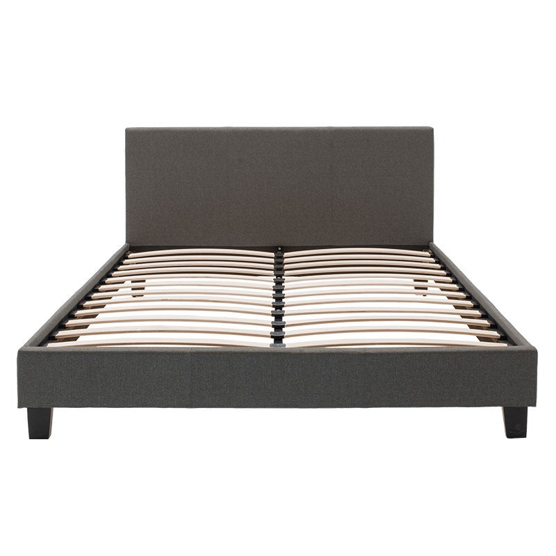 Κρεβάτι Nevil  150x200 με ύφασμα χρώμα ανθρακί - Pakobazaar
