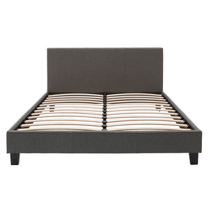 Κρεβάτι Nevil  150x200 με ύφασμα χρώμα ανθρακί - Pakobazaar