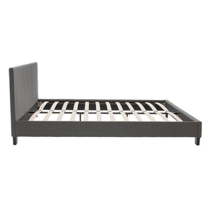Κρεβάτι Nevil  150x200 με ύφασμα χρώμα ανθρακί - Pakobazaar