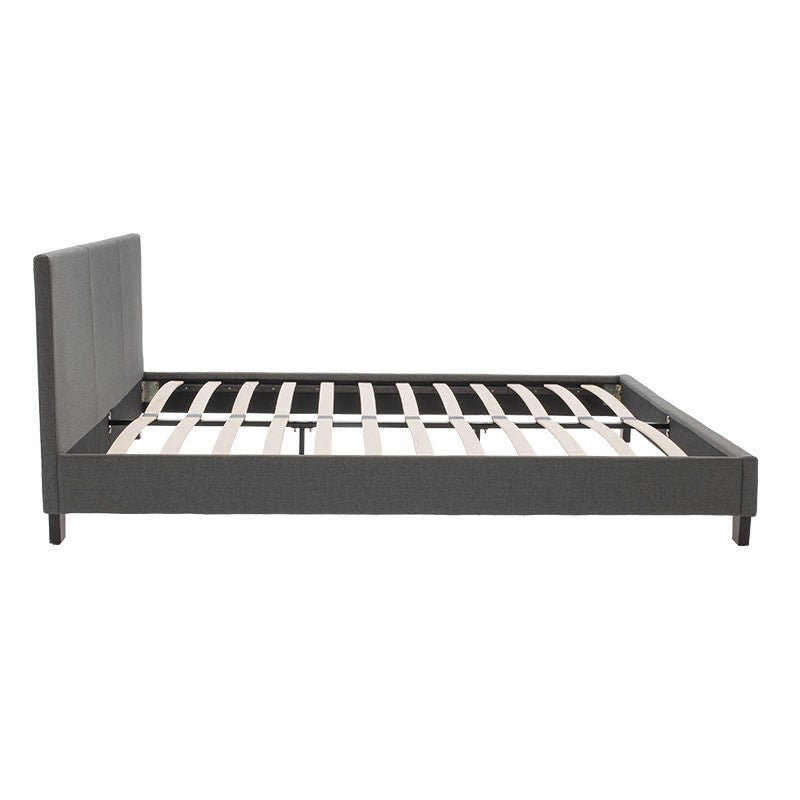 Κρεβάτι Nevil  150x200 με ύφασμα χρώμα ανθρακί - Pakobazaar