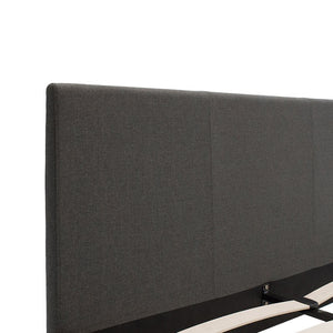 Κρεβάτι Nevil  150x200 με ύφασμα χρώμα ανθρακί - Pakobazaar