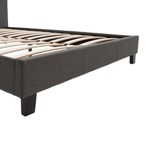 Κρεβάτι Nevil  150x200 με ύφασμα χρώμα ανθρακί - Pakobazaar