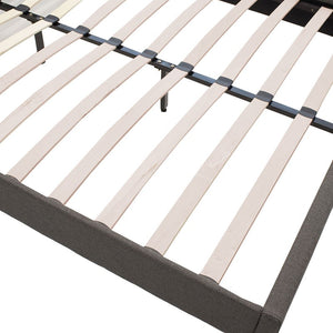 Κρεβάτι Nevil  150x200 με ύφασμα χρώμα ανθρακί - Pakobazaar