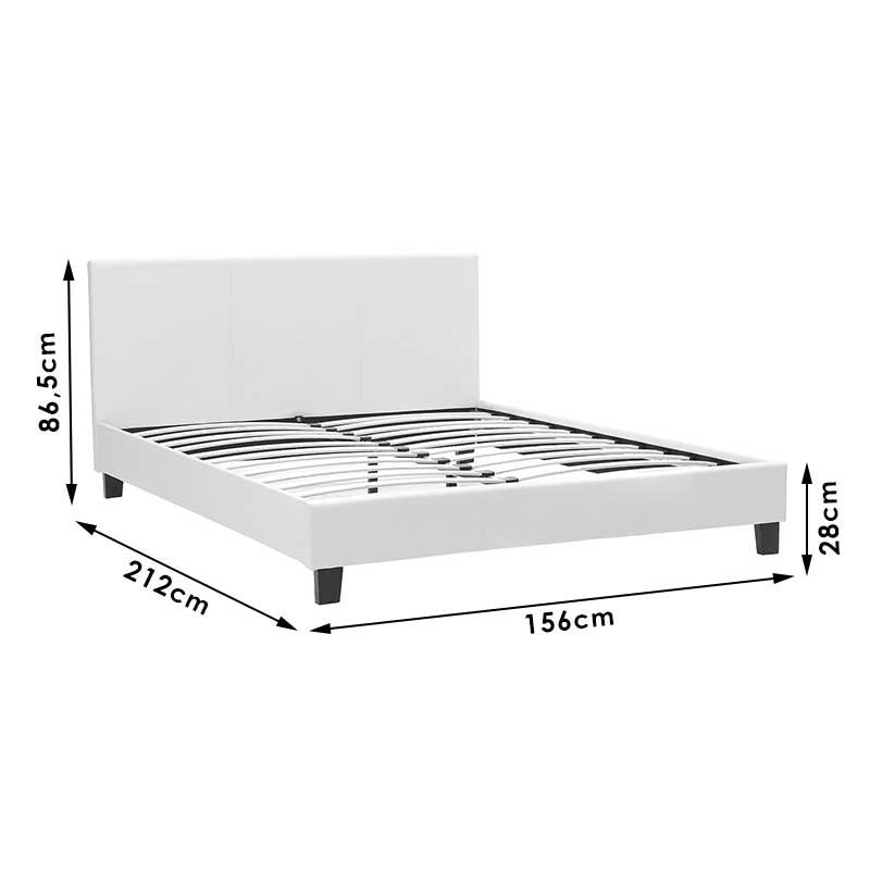 Κρεβάτι Nevil  150x200 με ύφασμα χρώμα ανθρακί - Pakobazaar