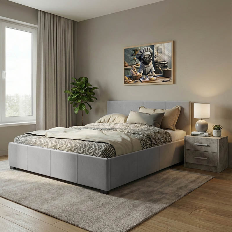 Κρεβάτι Norse  pu γκρι ματ με αποθηκευτικό χώρο 160x200εκ - Pakobazaar