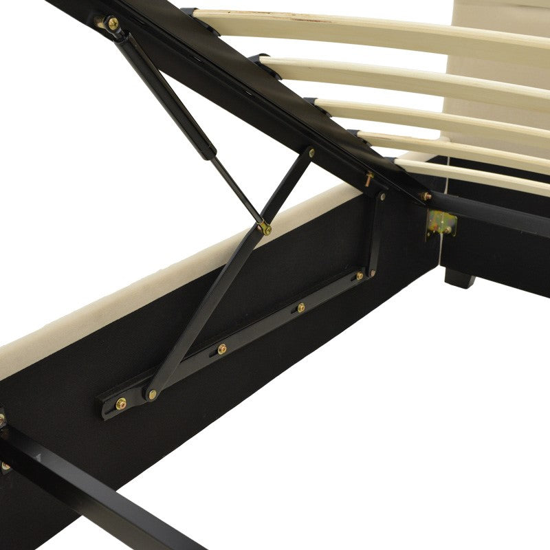 Κρεβάτι Molito  βελούδο σε εκρού απόχρωση με αποθηκευτικό χώρο120x200εκ