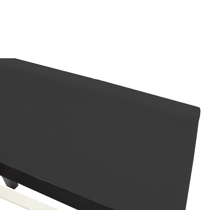 Κρεβάτι Nevil  ύφασμα ανθρακί με ξύλινο μαύρο πόδι 90x190εκ - Pakobazaar