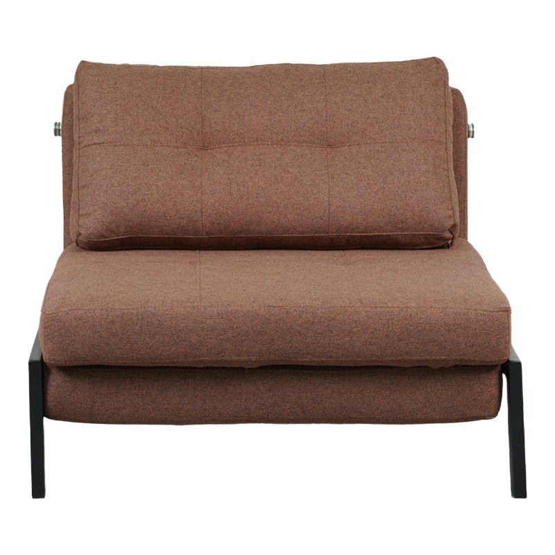 Πολυθρόνα-κρεβάτι Fancy  ύφασμα σε απόχρωση καφέ με μαύρο πόδι 95x98x70εκ - Pakobazaar