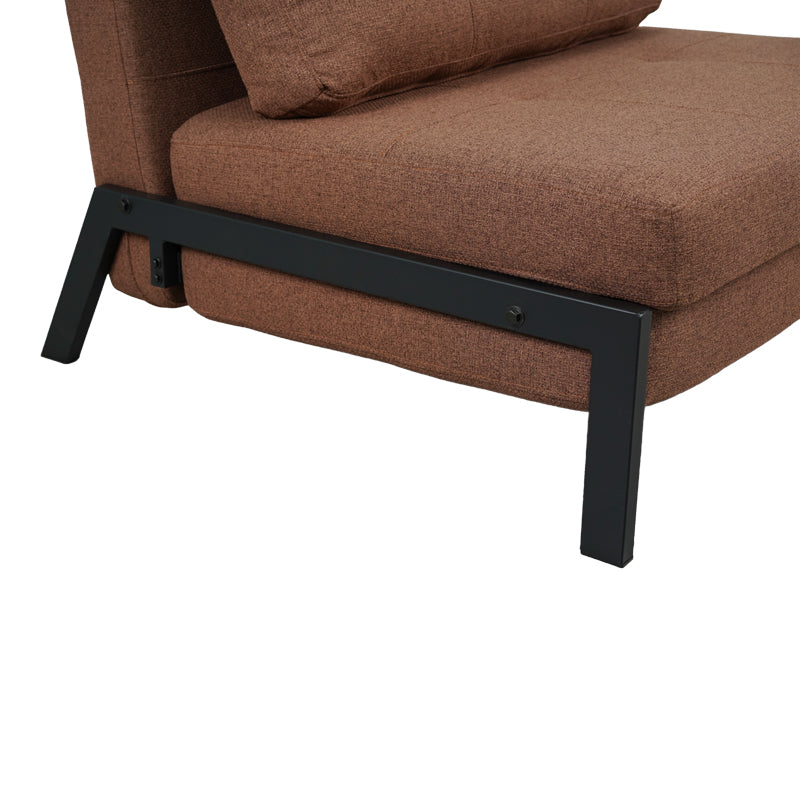 Πολυθρόνα-κρεβάτι Fancy  ύφασμα σε απόχρωση καφέ με μαύρο πόδι 95x98x70εκ - Pakobazaar