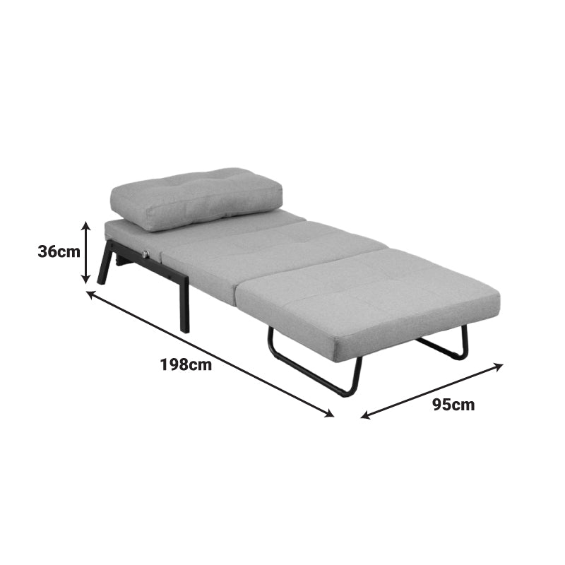 Πολυθρόνα-κρεβάτι Fancy  ύφασμα σε απόχρωση καφέ με μαύρο πόδι 95x98x70εκ - Pakobazaar