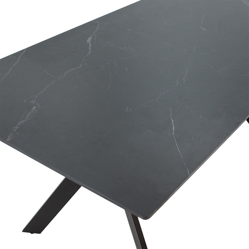 Τραπέζι Olivet  sintered stone μαύρο μαρμάρου-μαύρο 180x90x75εκ - Image 4