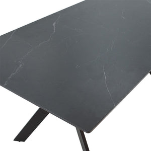 Τραπέζι Olivet  sintered stone μαύρο μαρμάρου-μαύρο 180x90x75εκ - Image 4