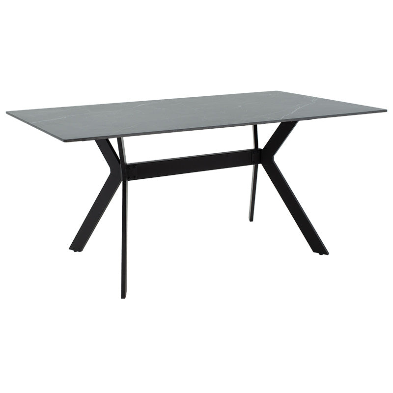 Τραπέζι Olivet  sintered stone μαύρο μαρμάρου-μαύρο 180x90x75εκ - Image 1