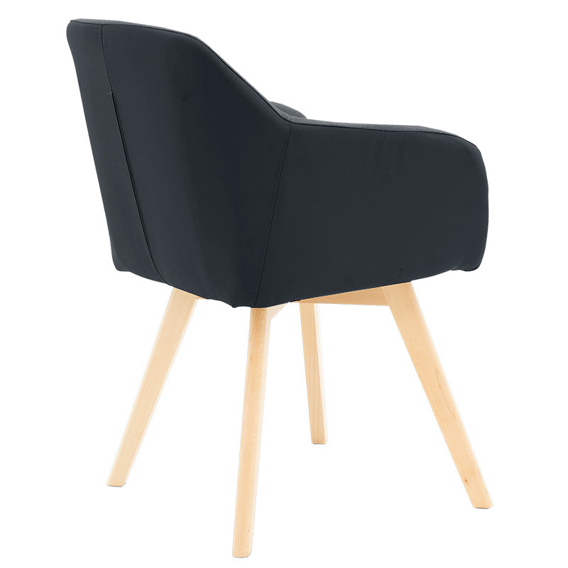 Πολυθρόνα Safira  PU ύφασμα μαύρο-φυσικό 57x58x84εκ - Pakobazaar
