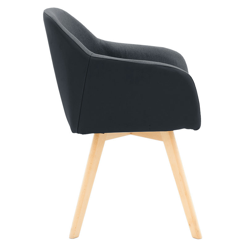 Πολυθρόνα Safira  PU ύφασμα μαύρο-φυσικό 57x58x84εκ - Pakobazaar