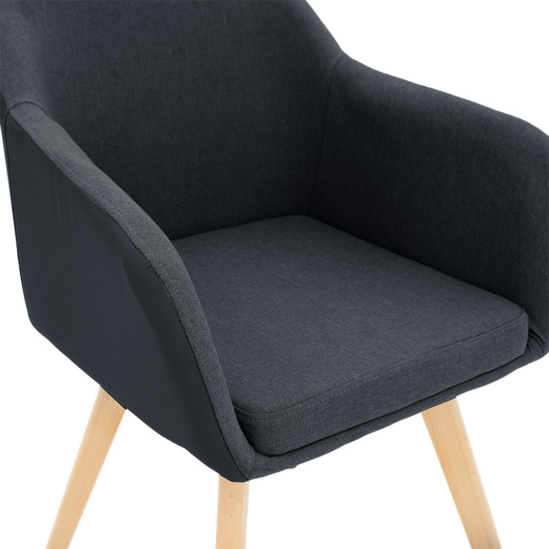 Πολυθρόνα Safira  PU ύφασμα μαύρο-φυσικό 57x58x84εκ - Pakobazaar