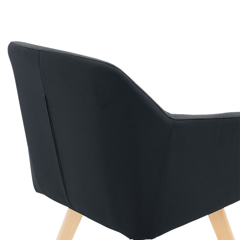 Πολυθρόνα Safira  PU ύφασμα μαύρο-φυσικό 57x58x84εκ - Pakobazaar