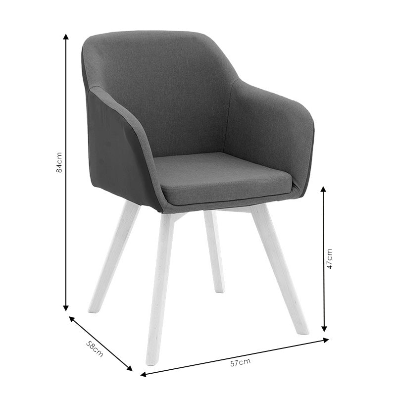 Πολυθρόνα Safira  PU ύφασμα μαύρο-φυσικό 57x58x84εκ - Pakobazaar