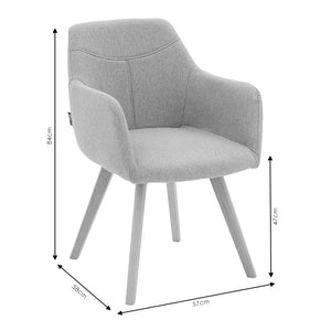 Πολυθρόνα Nasima  ύφασμα γκρι-φυσικό 57x58x84εκ - Image 8