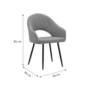 Πολυθρόνα Macie  ύφασμα antique γκρι-μαύρο 58x50x85εκ - Pakobazaar