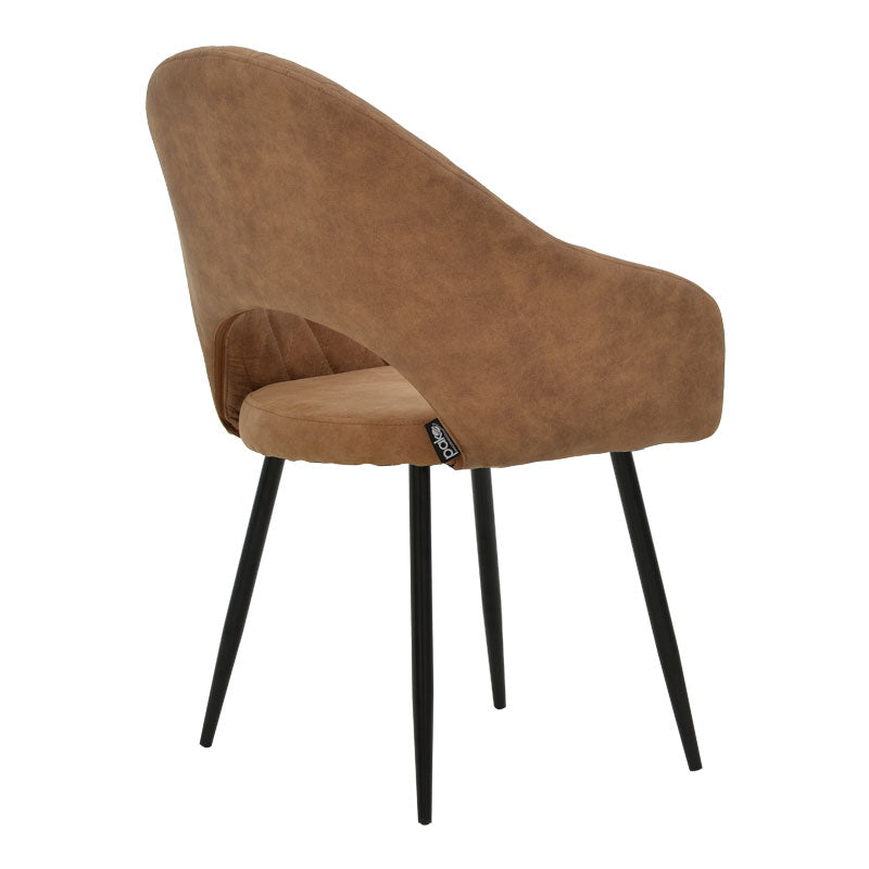 Πολυθρόνα Macie  ύφασμα καφέ antique-μαύρο 58x50x85εκ - Pakobazaar