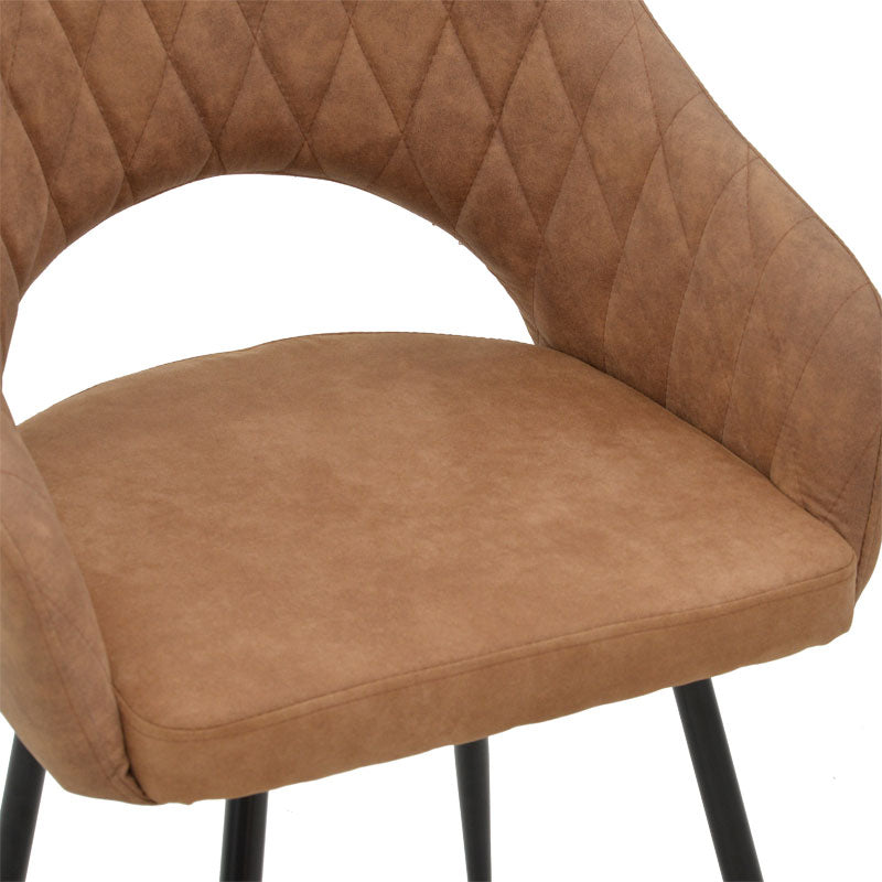 Πολυθρόνα Macie  ύφασμα καφέ antique-μαύρο 58x50x85εκ - Pakobazaar