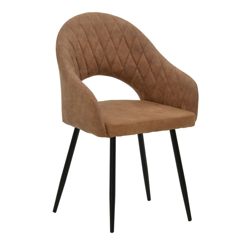 Πολυθρόνα Macie  ύφασμα καφέ antique-μαύρο 58x50x85εκ - Pakobazaar