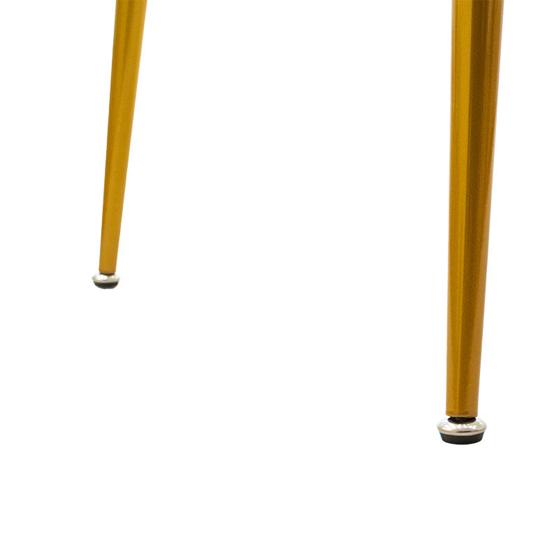 Τραπέζι Paris  οβάλ γυαλί 8mm λευκό μαρμάρου-χρυσό 150x80x75εκ - Image 5