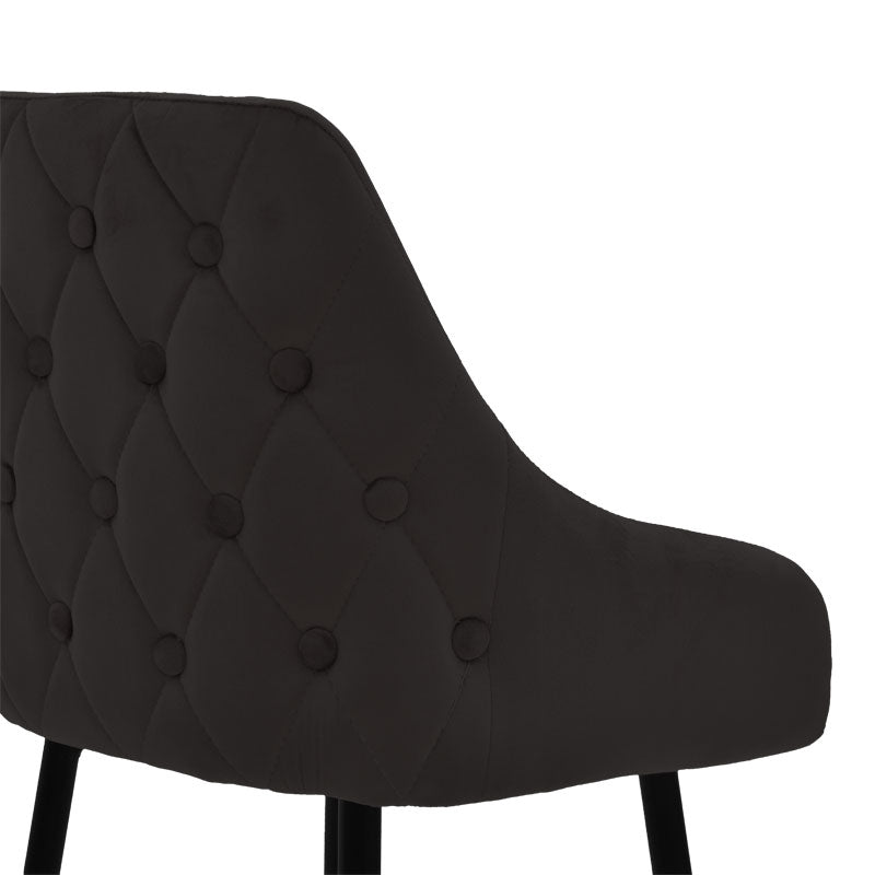 Σκαμπό bar Lithe  μεταλλικό μαύρο χρυσό-βελούδο μαύρο 47x44x98εκ