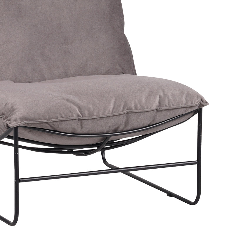 Πολυθρόνα Chopie  ύφασμα γκρι ποντικί-μαύρο πόδι 77x90x83εκ - Image 6