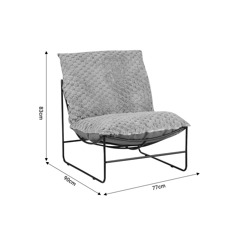 Πολυθρόνα Chopie  ύφασμα γκρι ποντικί-μαύρο πόδι 77x90x83εκ - Image 7