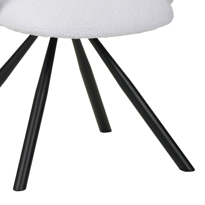 Πολυθρόνα Garzele Inart λευκό μπουκλέ ύφασμα-πόδι μαύρο μέταλλο 68x66x82.5εκ - Image 7