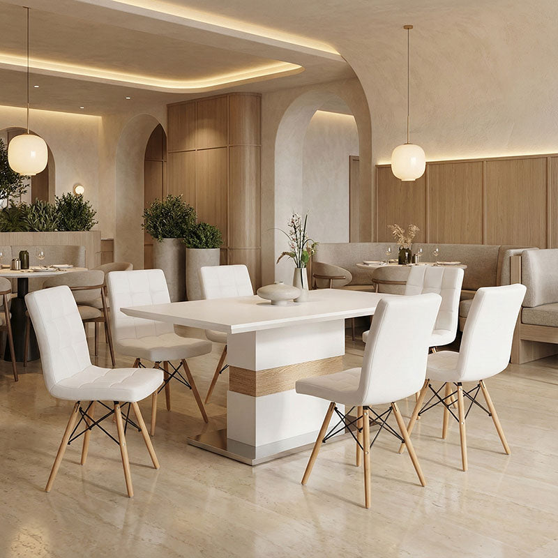 Τραπέζι Zoekrin Inart λευκό mdf 200x100x76εκ - Image 2