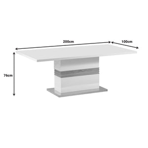 Τραπέζι Zoekrin Inart λευκό mdf 200x100x76εκ - Image 6